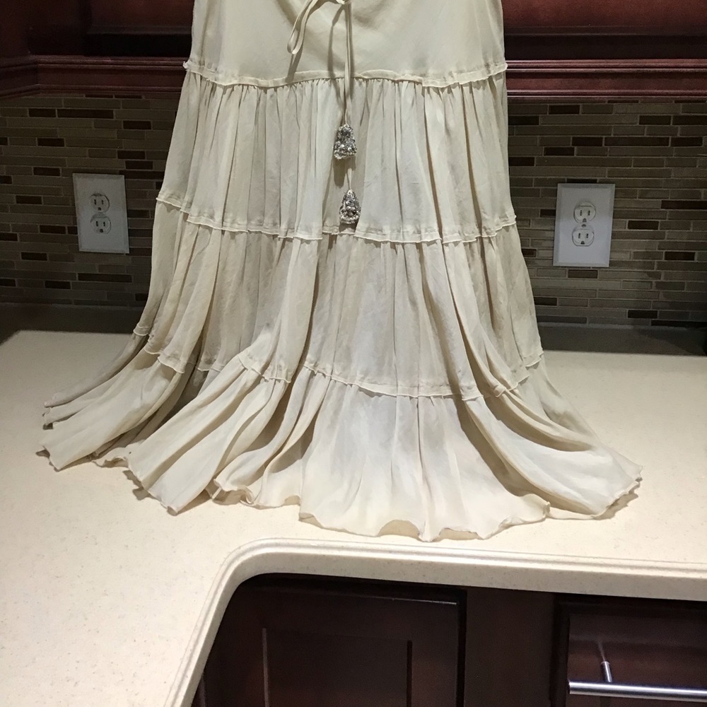 Express Drawstring Skirt 100% Cotton Size Medium women, Beige Colors.